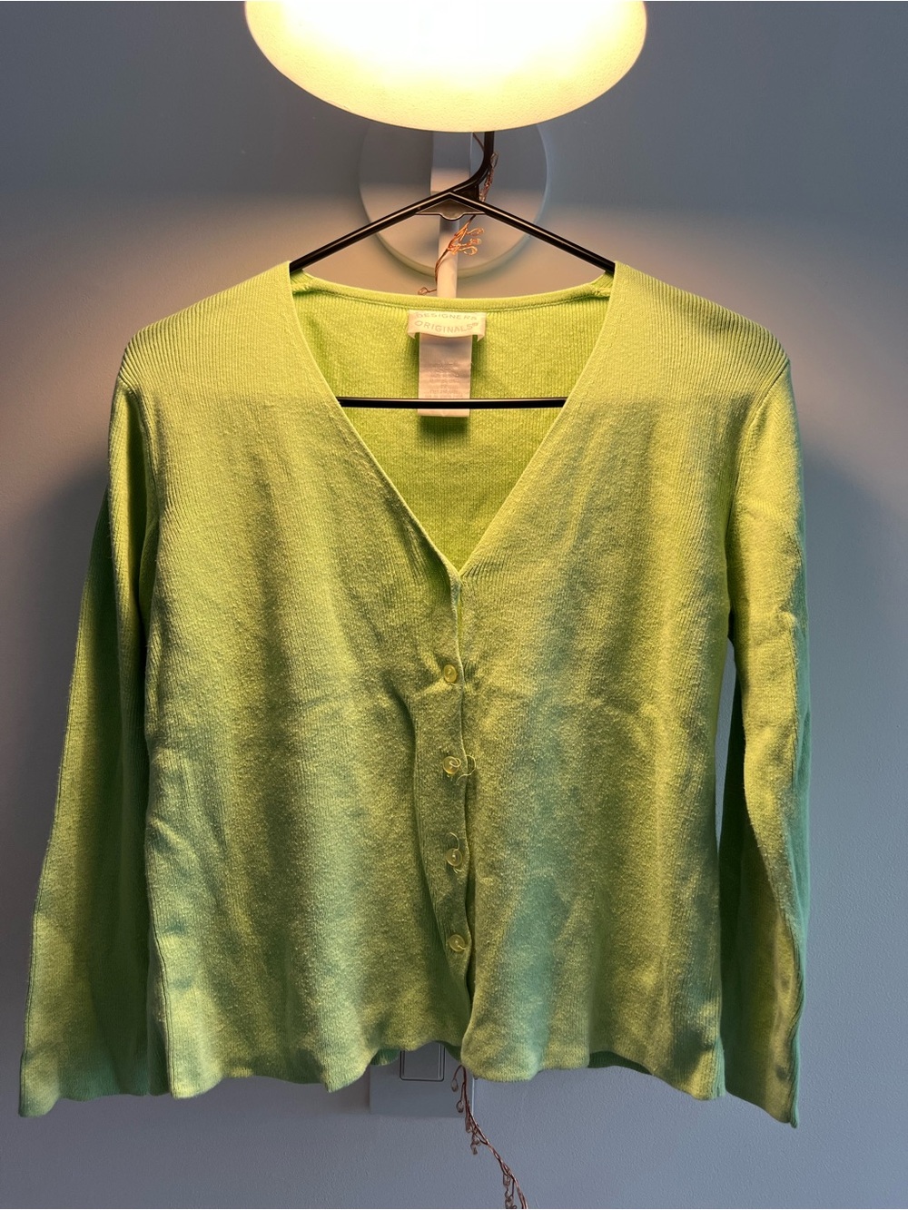 Designers Originals Mint Green V-Neck Button-Up Cardigan